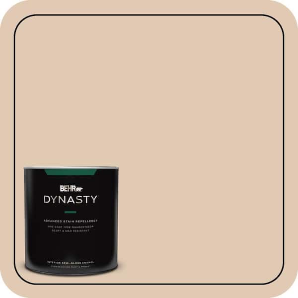 BEHR DYNASTY 1 qt. #290E-2 Oat Cake Semi-Gloss Enamel Interior Stain-Blocking Paint & Primer