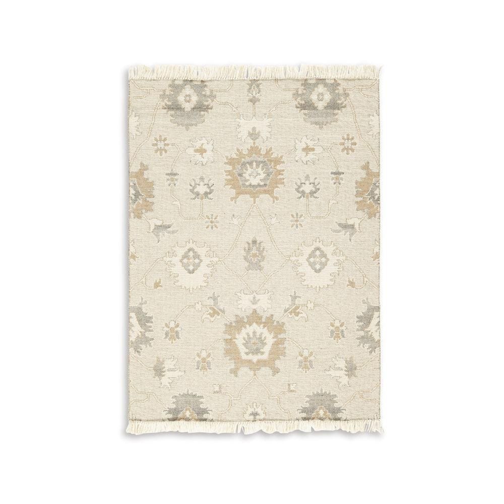 Kia Blue, Ivory and Taupe 5 ft. x 7 ft. Geometric Area Rug price history on PriceWatchPro