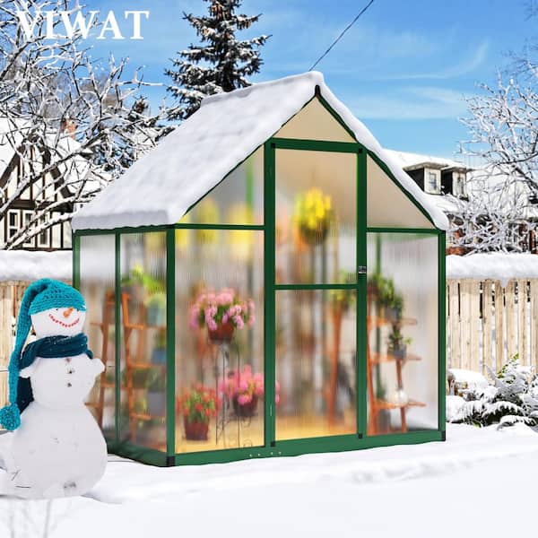 VIWAT 6 ft. W x 4 ft. D Greenhouse for Outdoors, Polycarbonate