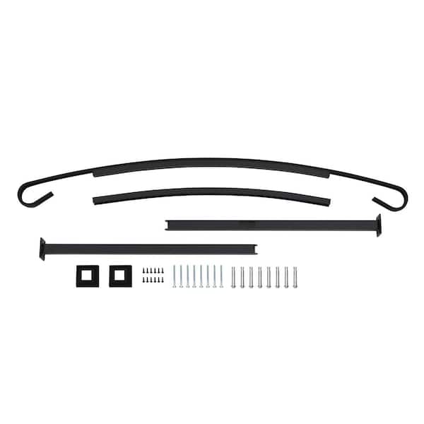 US Door and Fence Aluminum Handrail for 3 Steps Black