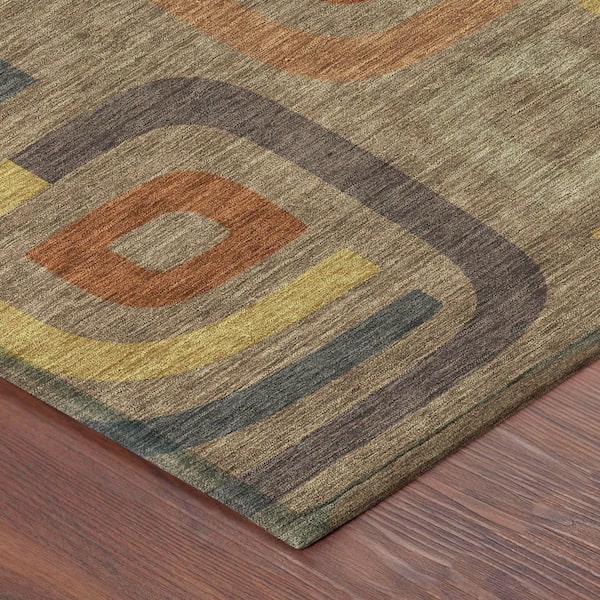 Chantille Machine Washable Indoor/Outdoor Abstract ACN2551 Coffee 5 ft. x 7 ft. 6 in. Area Rug