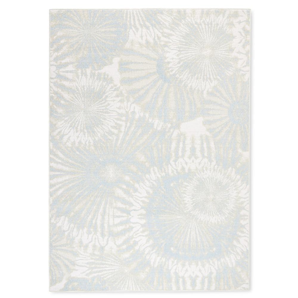 Shibori Summer Tie Dye Green/Blue 5 ft. x 7 ft. Indoor Outdoor Area Rug price history on PriceWatchPro