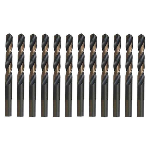 Drill America 7/64 in. HSS Black and Gold Contractor Drill Bit with Split Point and Round Shank (12-Pack)