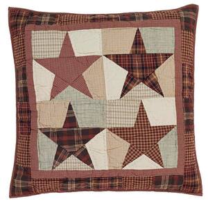 Abilene Star Burgundy Brown Tan Primitive Quilted Cotton Euro Sham