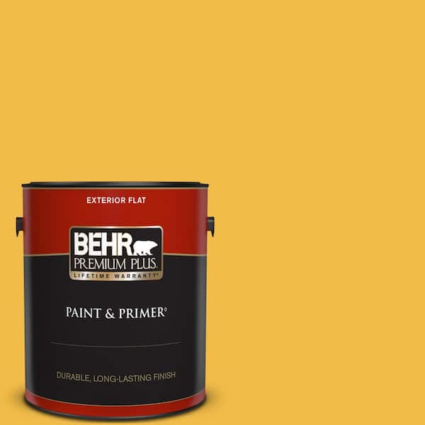 BEHR PREMIUM PLUS 1 gal. #P280-6 Bling Bling Flat Exterior Paint & Primer