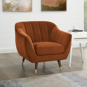 Doria Rust Velvet Accent Chair