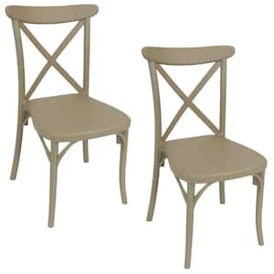 Bellemead Coffee Plastic Indoor/Outdoor Patio Dining Chair (2-Pack)