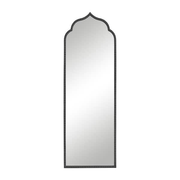 Dovelina 20 in. W x 59 in. H Classic Arched Iron Framed Black Wall Decorative Mirror