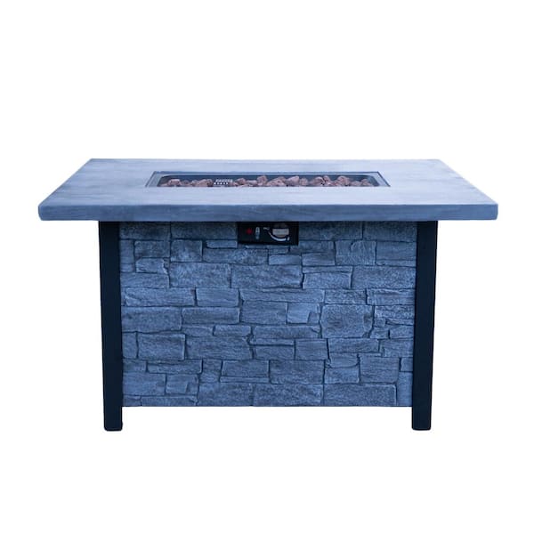 Runesay Black Brown Outdoor Fire Pit Table 50000 BTU