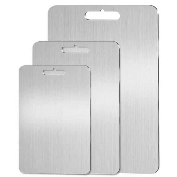 3-Pieces Sided Food Grade Rust Titanium Cutting Board 11.8 x 7.8 13.8 x 9.4 18 x 11.8 in. Durable, Sanitary Kitchen Tool