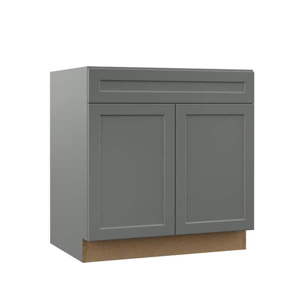Hampton Bay Designer Series Melvern Storm Gray Shaker Assembled Base Kitchen Cabinet (33 in. x 34.5 in. x 23.75 in.)
