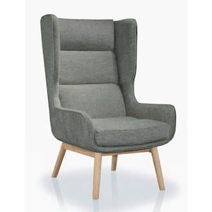 Sampson Graphite and Natural Twill Accent Arm Chair