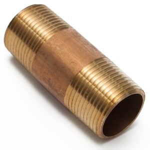 Everbilt 1 in. x 2 in. MIP Red Brass Nipple Fitting 802579 - The Home Depot