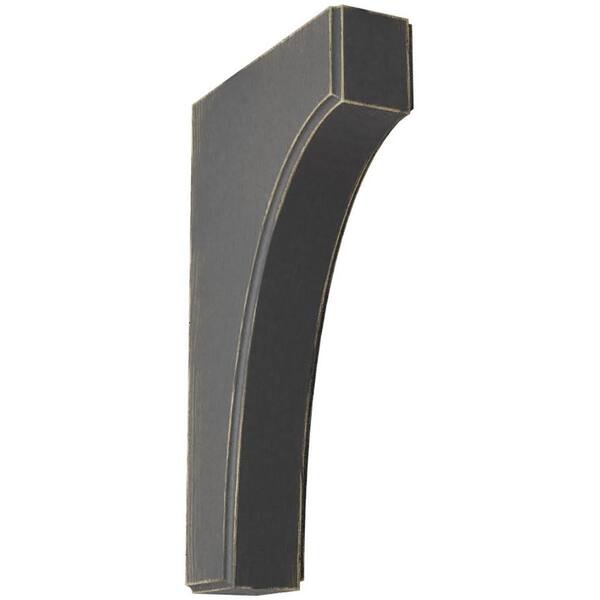 Ekena Millwork 1-3/4 in. x 10 in. x 6 in. Black Clarksville Wood Vintage Decor Bracket