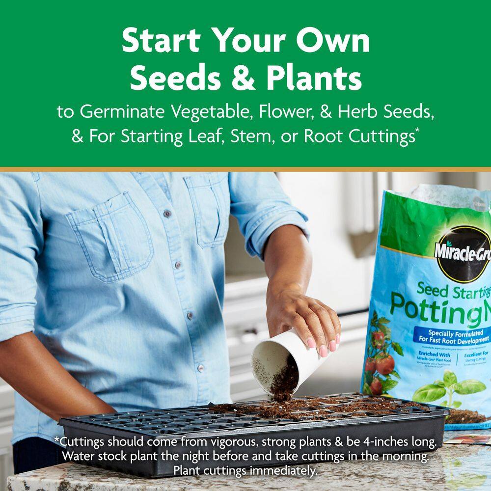 Miracle-Gro Seed Starting Potting Mix, 8 qt., For Use in Containers, Soil (2-Pack)