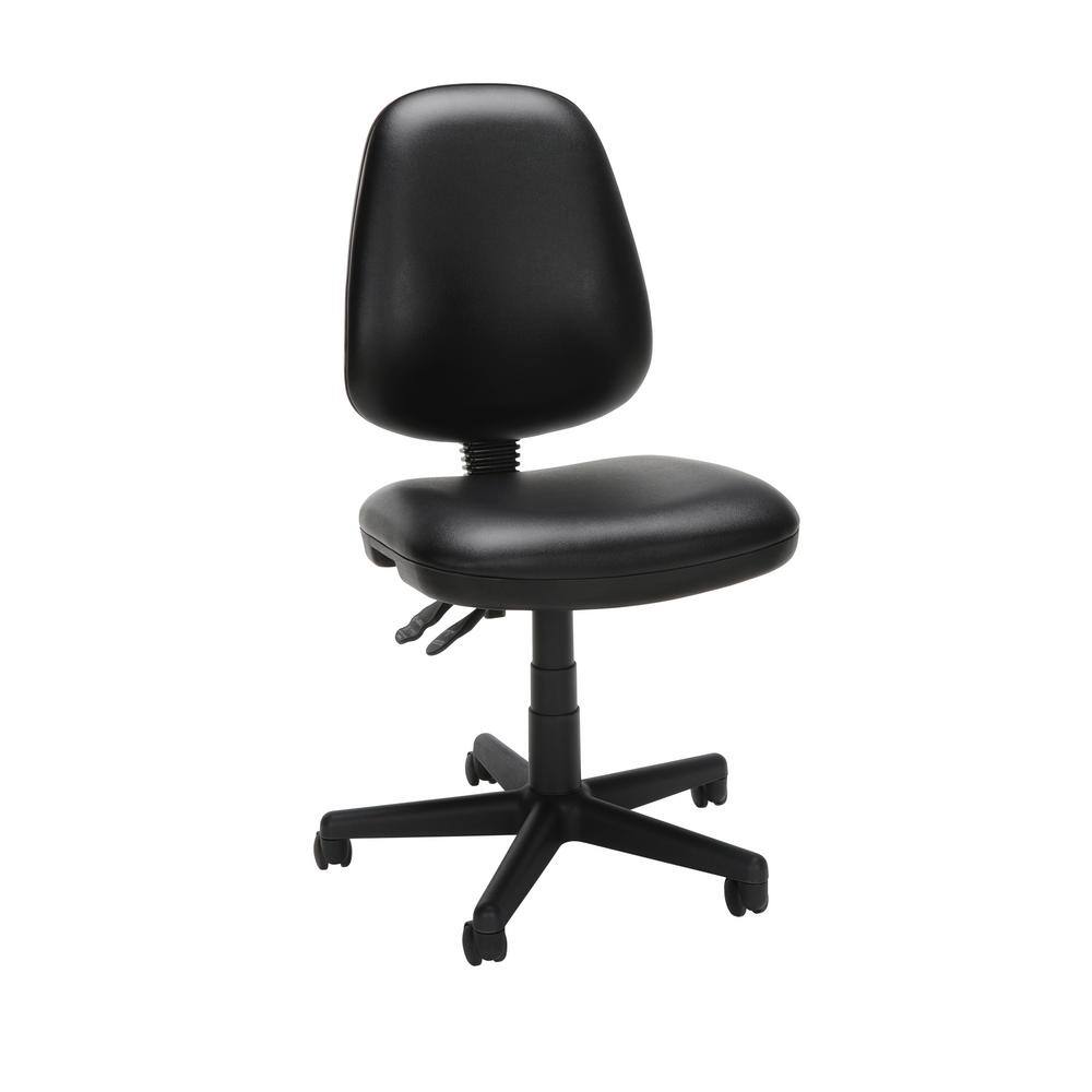 black vinyl desk chair