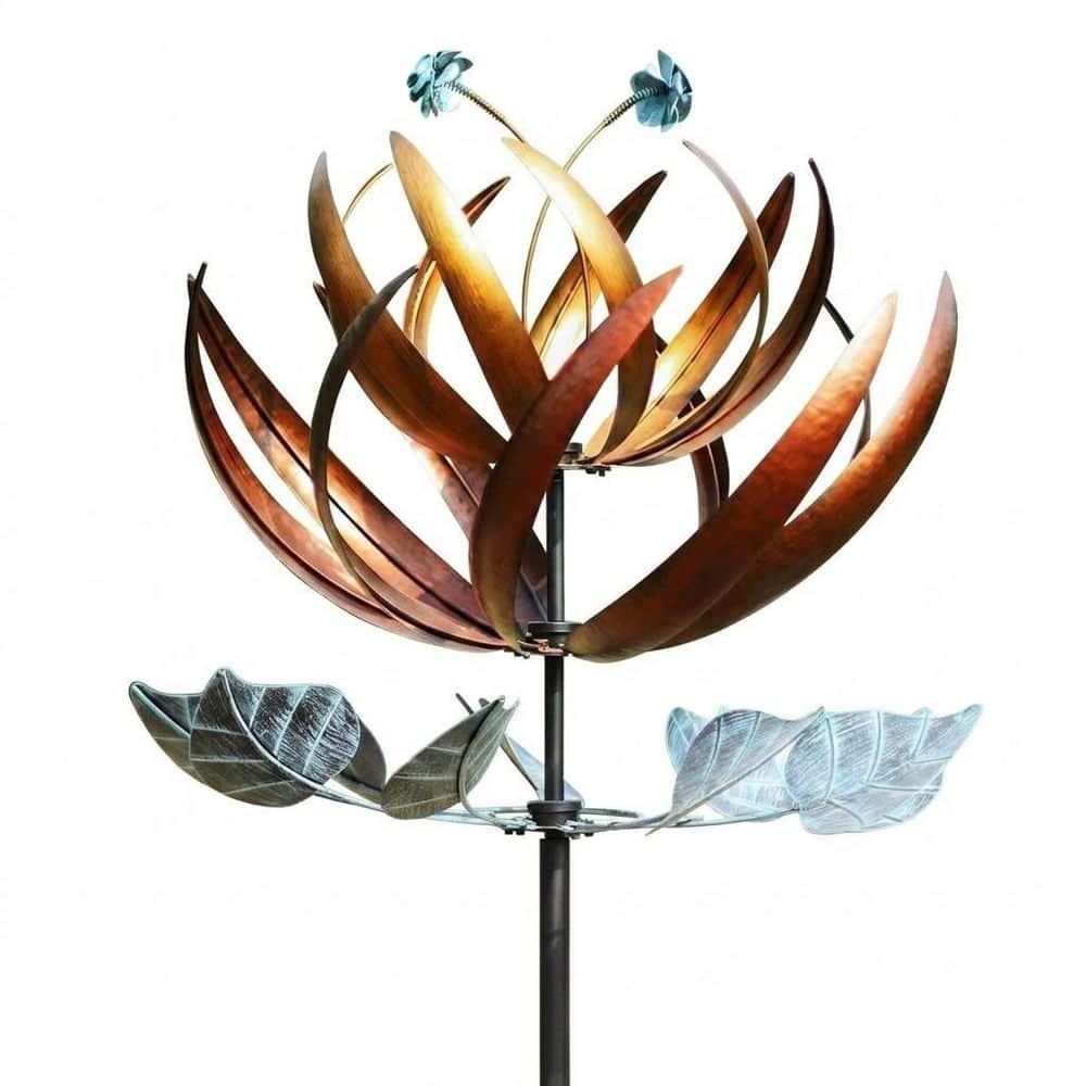 84 in. H Bronze Metal Solar Powered Wind Spinner Wind Sculpture Outdoor Yard Garden Decor Waterproof Anti-Rust price history on PriceWatchPro