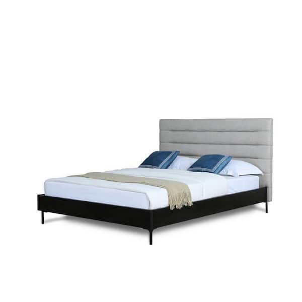 Manhattan Comfort Schwamm Light Gray Wood Frame Full Platform Bed