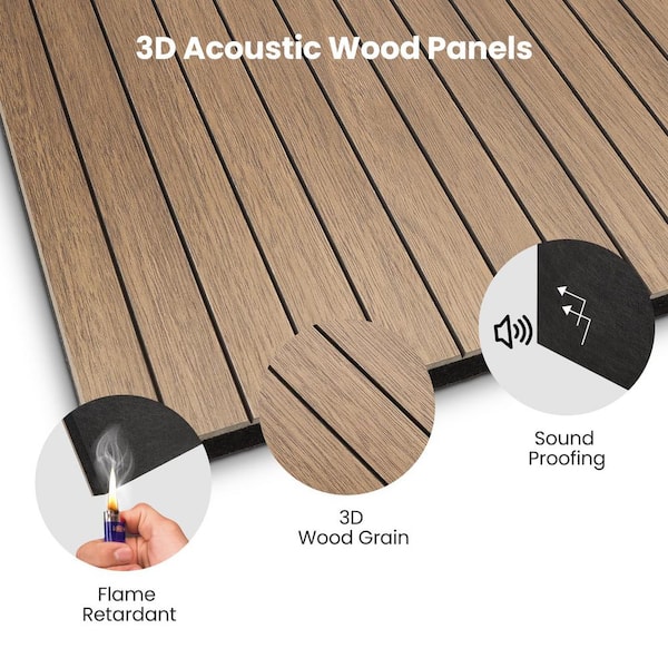 Afoxsos Acoustic 1/2 in. T 11.8 in. W x 0 ft. L Shiplap Decorative