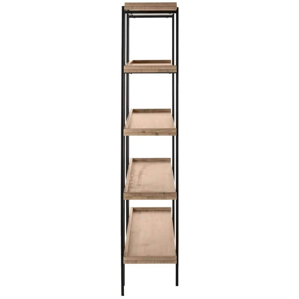 Cecilia Black and Oak 5-Tier Wood Etagere