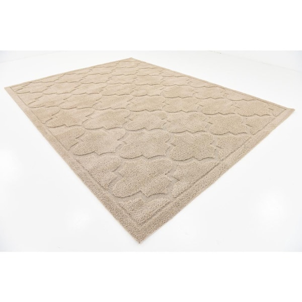 Trellis Shag Traditional Beige 9' 0 x 12' 0 Area Rug