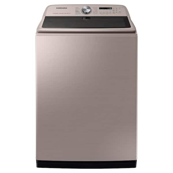 Samsung 5.4 cu. ft. High-Efficiency Champagne Top Load Washing Machine with Super Speed and Steam, ENERGY STAR