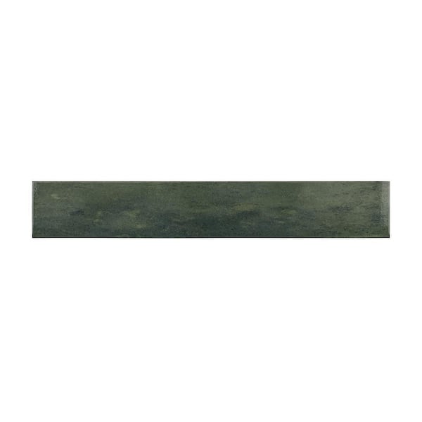 Jeffrey Court Typhoon Green 3 in. x 18 in. Subway Gloss Porcelain