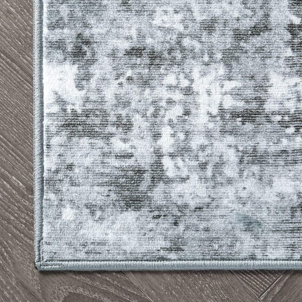 Jayden Light Gray 6 ft. x 9 ft. Woven Abstract Polyester Area Rug