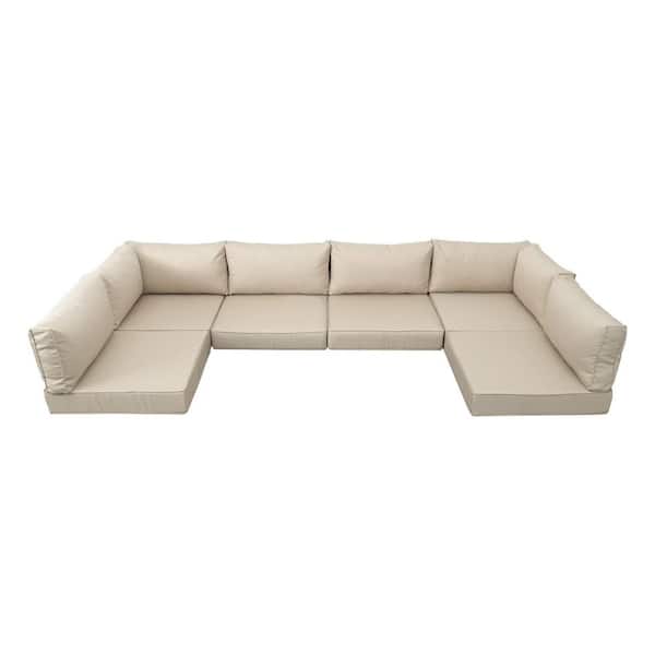 Unbranded 25.6 x 14.96 14-Piece Outdoor Sectional Cushions in Beige