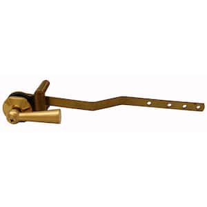 Universal Decorative Toilet Trip Lever for Front Left Mount with 8-1/2 in. Brass Arm and Brass Handle in Polished Brass