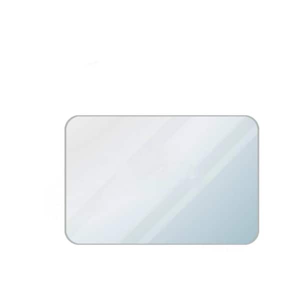 Hausvita 30 in. W x 20 in. H Rectangle Frame Wall Bathroom Vanity Mirror in Brushed Silver