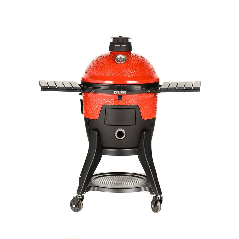 Kamado Joe 18-inch Red Ceramic Pellet Grill with Side Shelves