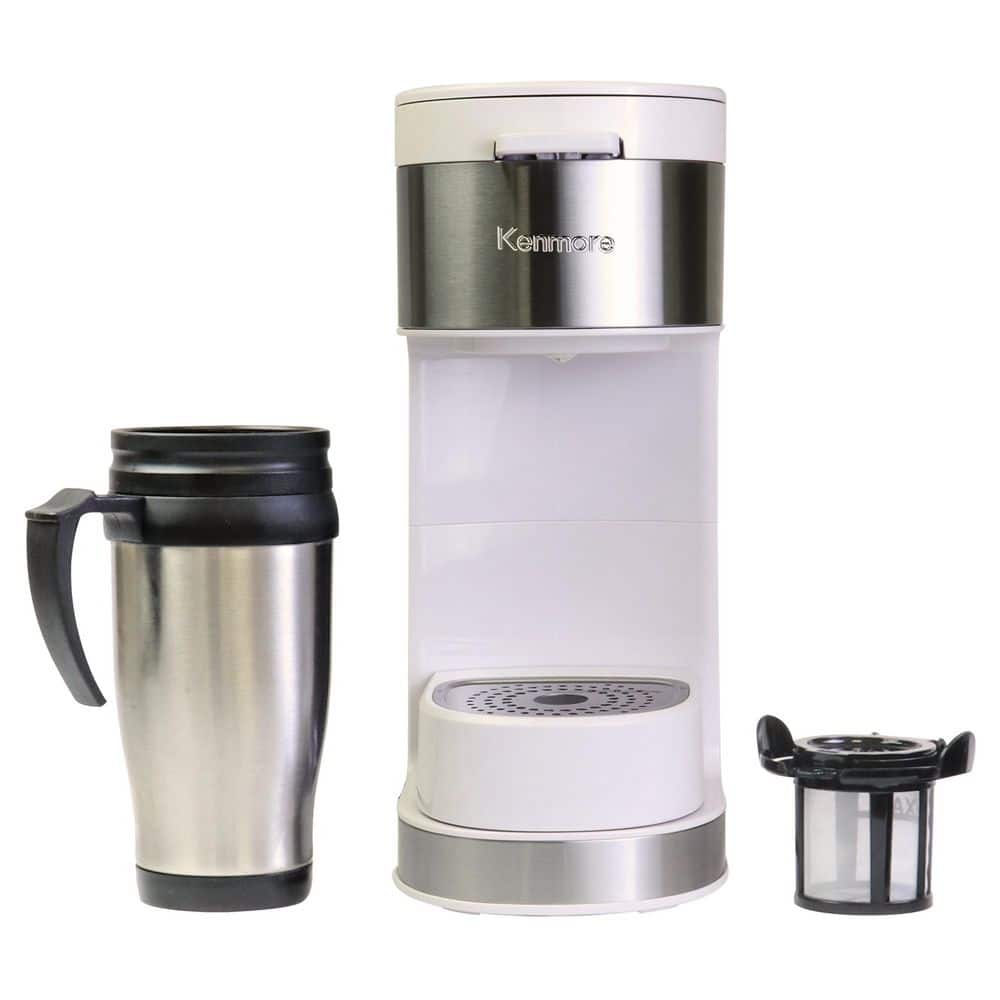 Programmable Single Serve Cup White Stainless Steel Black Coffee Maker with Touch Controls. price history on PriceWatchPro