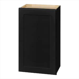 Avondale 18 in. W x 12 in. D x 30 in. H Ready to Assemble Plywood Shaker Wall Kitchen Cabinet in Raven Black