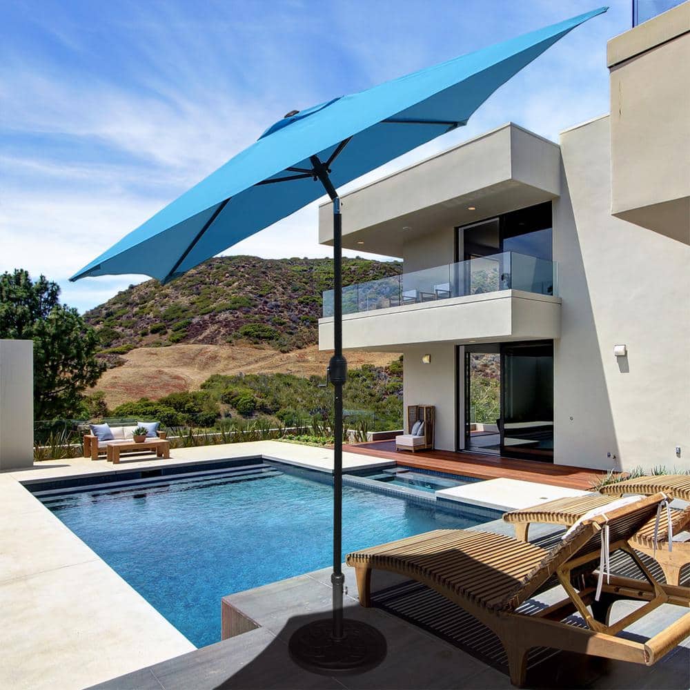 6.5 ft. Steel Crank and Tilt Square Market Patio Umbrella in Aqua price history on PriceWatchPro