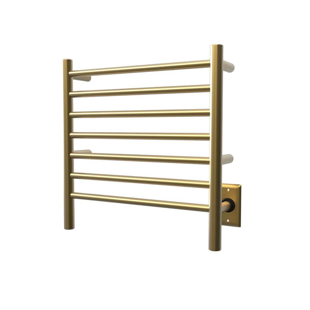 Satin Brass 7-Bar Wall Mounted Towel Warmer