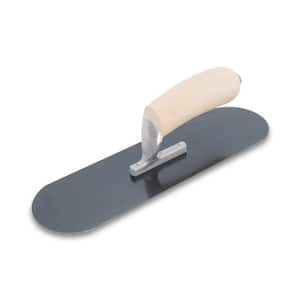 12 in. x 3-1/2 in. Fully Rounded Exposed Rivets Blue Steel Trowel - Wood Handle