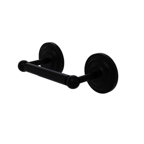 Allied Brass Prestige Que New Collection Double Post Toilet Paper Holder in Matte Black