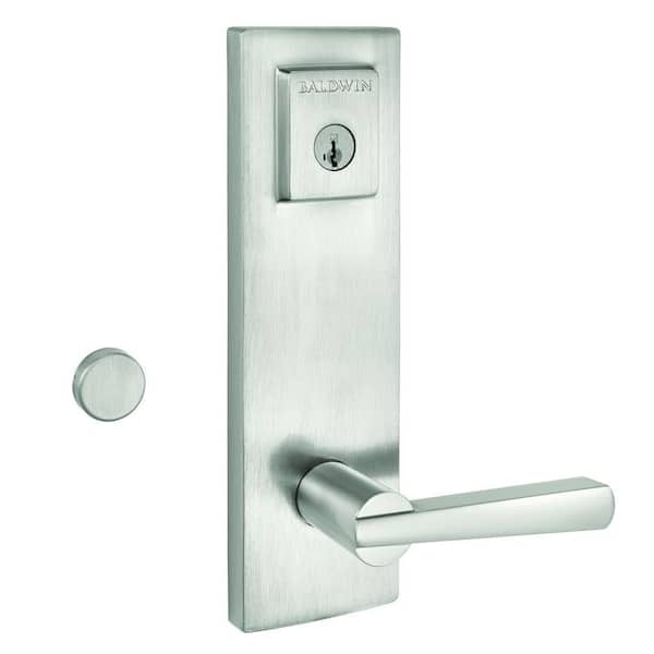 Baldwin Prestige Spyglass Satin Nickel Universal Entrance Door Handleset Featuring SmartKey Security