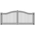 Dublin 14 ft. x 6 ft. Black Steel Dual Driveway Fence Gate