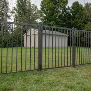 Natural Reflections Standard-Duty 4-1/2 ft. H x 6 ft. W Pewter Aluminum Pre-Assembled Fence Panel