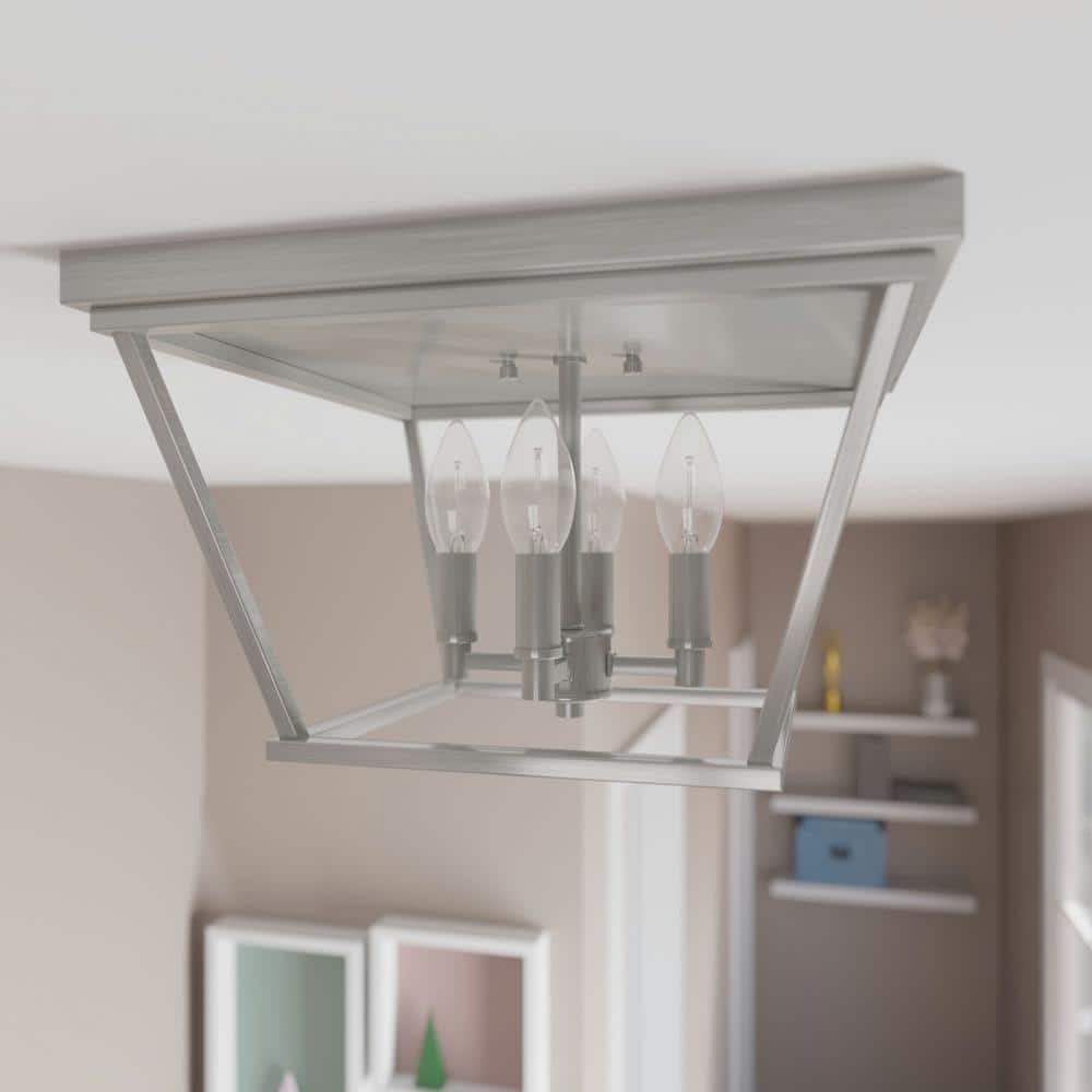 Laurel Ridge Brushed Nickel 4-Light LED Flush Mount