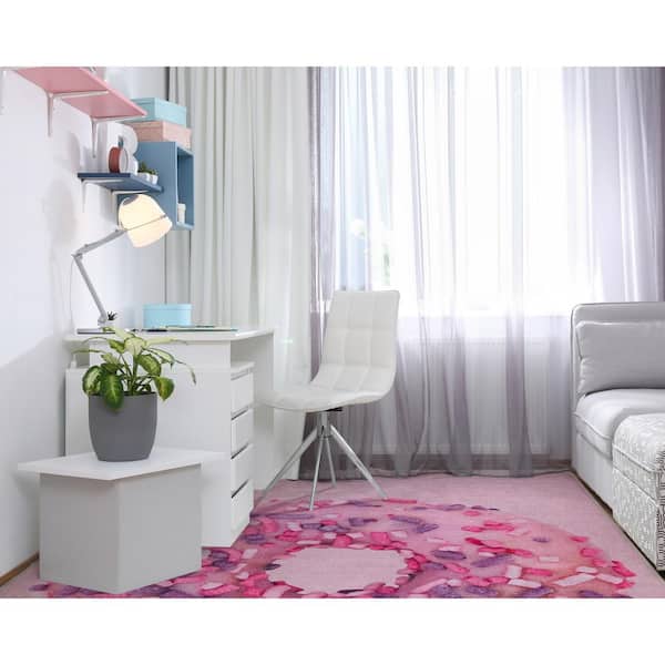 Apollo Pink Sprinkles Donut Modern Printed Pink 5 ft. x 7 ft. Area Rug