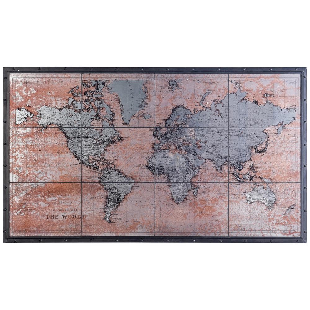 Map of the World - Reverse Cut Mural Map - 25.25 x 45 - Reclaimed Wood  and Metal Art - Corporate Art - Framed Wall Art — Legendary Fine Art dba  Bohl Iron Works, LLC
