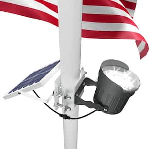 Brightest Solar Powered Flag Pole Light for Outdoor House Inground 0.5 in. -4 in. Flagpole(Cool White)