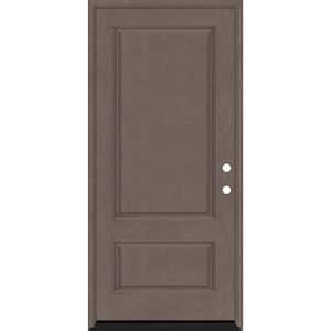 Regency 36 in. x 80 in. 2Panel 3/4-Squaretop LHIS Ashwood Stained Fiberglass Prehung Front Door