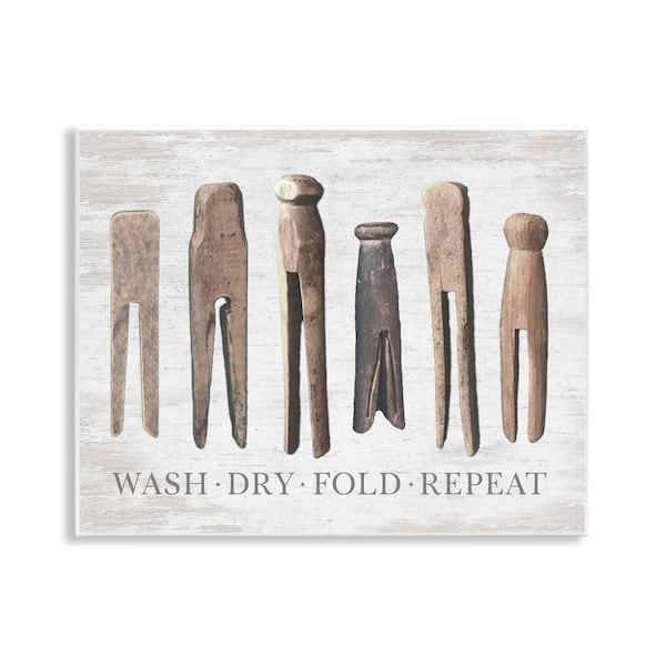 Rustic Laundry Phrase by Lettered and Lined Unframed Graphic Art Print Typography 11 in. x 14 in.