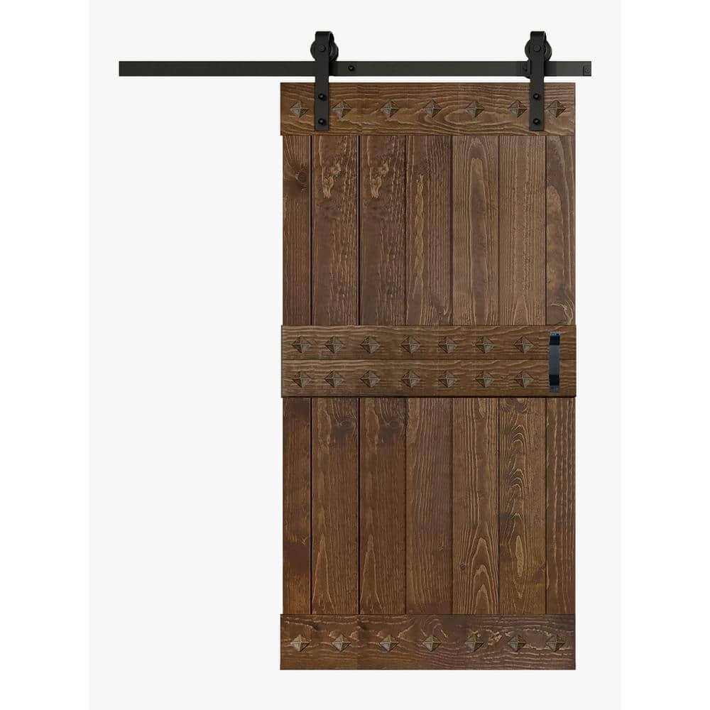 ISLIFE MidCentury Style 42 in. x 84 in. Dark Walnut DIY Knotty Pine