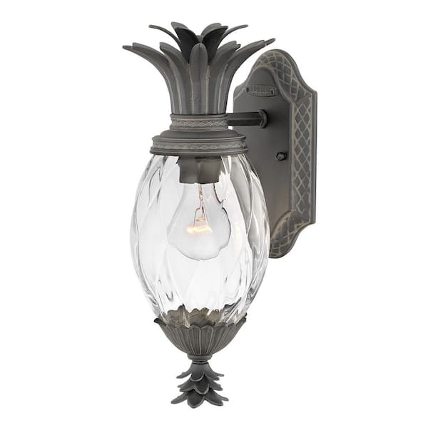 HINKLEY Plantation 1-Light Museum Black Hardwired Outdoor Wall Lantern Sconce