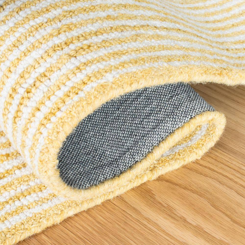 Ivory and Yellow Hand-Tufted Wool Geometric 4' x 6' Area Rug